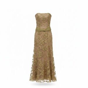 Jovani Gold Embroidered Wedding Gown